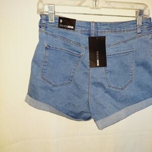 Fashion Nova Blue Jean Shorts with Cuffed Hem